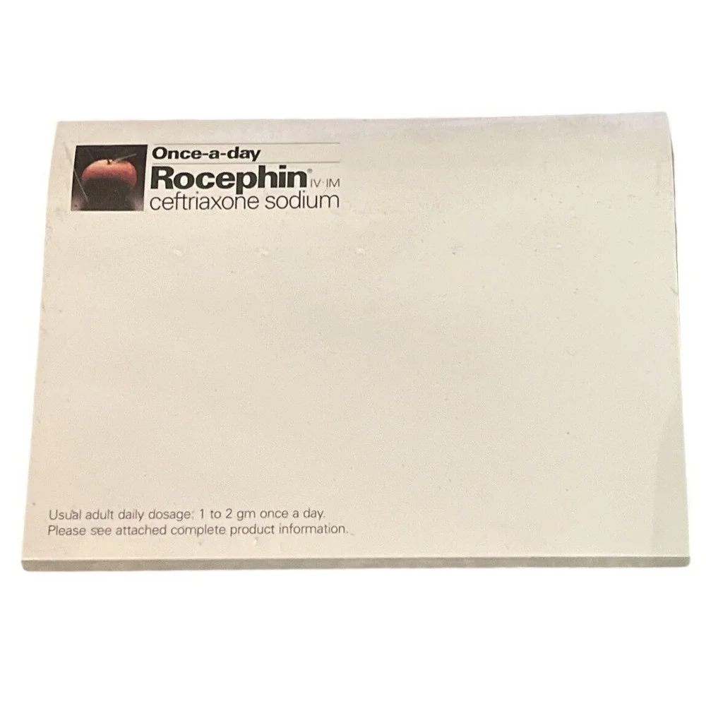 Rocephin‎ Drug Rep Pharmaceutical Promo Advertising Sticky Note Pad Ceftriaxone